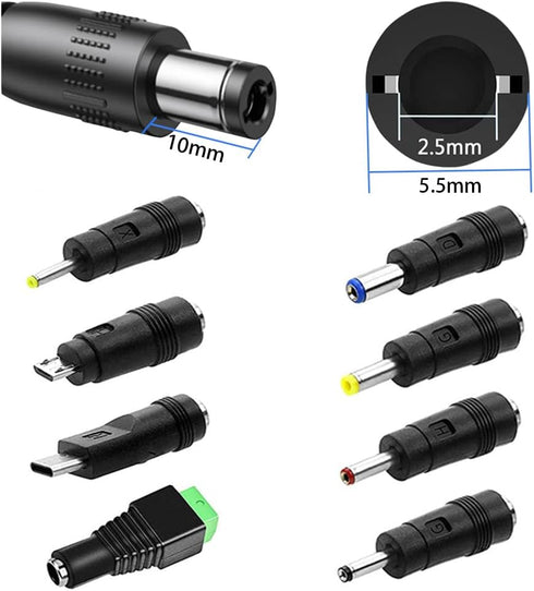 5V 2A Power Adapter 5Volt AC/DC 100-240V 2Amp 1.5A 1A Converter Power Supply with 8 Tips Compatible with Baby Monitor, Camera, TV Box, Speaker,5V ...