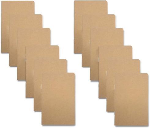 Yansanido 12 Pcs 5.5 Inch x 3.5 Inch Brown Cover Pocket Notebook 32 Sheets (64 Pages) Blank Pages 70 Gsm Paper (Brown, Blank)...