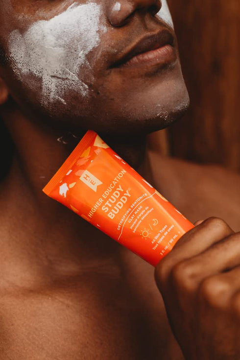 Higher Education Skincare STUDY BUDDY Clay Mask with Detoxifying Bentonite, 3 fl. oz., Cruelty-Free Exfoliating and Brightening Facial Skin Care T...
