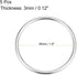 uxcell O Ring Buckle 45mm(1.8") ID 3mm Thickness Zinc Alloy O-Rings for Hardware Bags Belts Craft DIY Accessories, Silver Tone 5pcs...