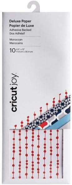 Cricut Joy Adhesive-Backed Deluxe Paper - DIY Craft Paper for Scrapbooking and Other Art Projects - Moroccan, 10 ct (2007345)...