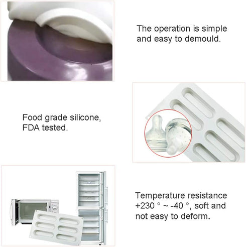 OCPO KITCHEN Eclair Silicone Mold for Baking Mousse Cake, French Dessert, Pastry, Chocolate, Ice Cream, Cake Decoration Mold, 3D Concave Eclair Sh...