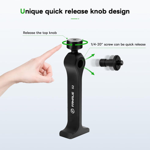 FANAUE S2-01 Binocular Tripod Adapter with 1/4-20" Thread Compatible with Porro Binoculars and Arca Ball Heads, Universal Quick Release for Bird W...