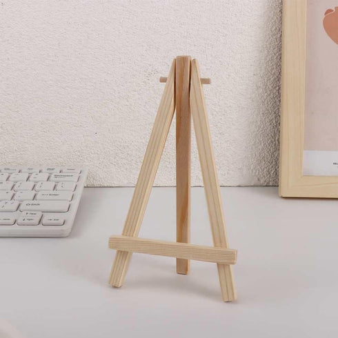Mini Natural Wood Display Easel, Artist Painting Tripod Easel - Tabletop Holder Stand for Small Canvases, Crafts, Photos, Phone Holder...