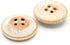 CRAFTMEMORE Wood Buttons 4 Holes White Painted Wooden Button for Sewing DIY Crafts B46 (21mm, 12pcs)...