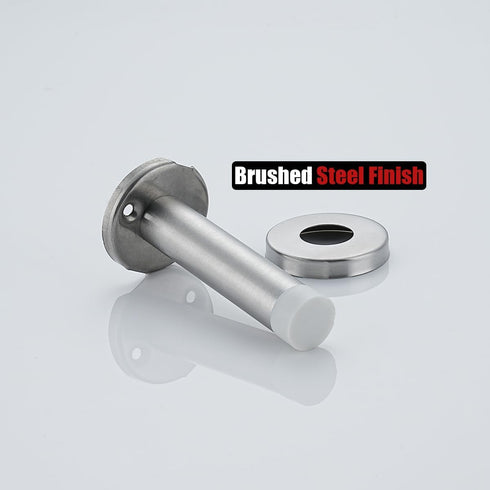 JQK Door Stopper, 304 Stainless Steel Thicken 1mm Sound Dampening Door Stop Bumper Wall Protetor 1 Pack, Brushed, DSB5-WN...