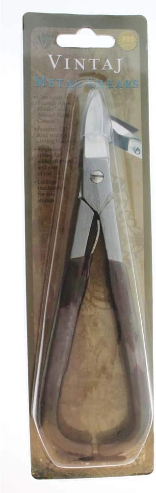 The Beadsmith Vintaj Tools Metal Shear – 7 Inches (178mm) With Steel Blades, Comfort Grip & Single-Leaf Spring Handle – Tool for Cutting & Stampin...