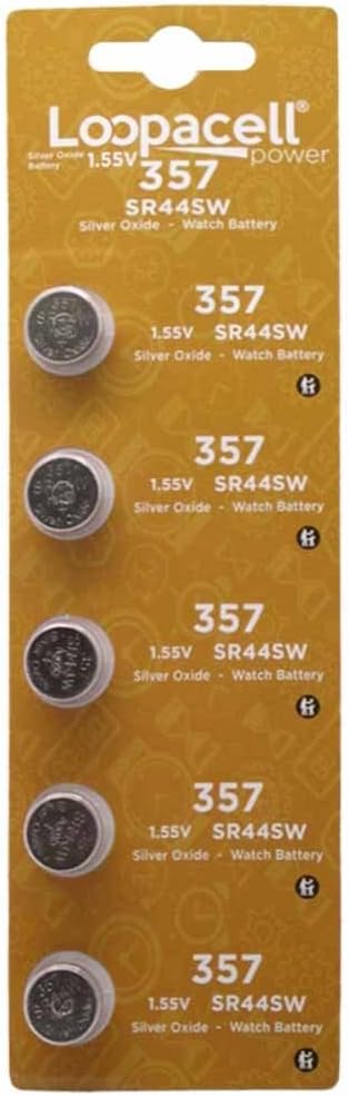 10 pack Loopacell 357 AG13 LR44 button cell Silver Oxide batteries...