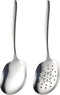 X-Large Serving Spoons Set, 9.8 Inch Slotted Spoon and Serving Spoon, 18/8 Stainless Steel Cooking Spoon, Mixing Spoon, Buffet Serving Utensils, P...