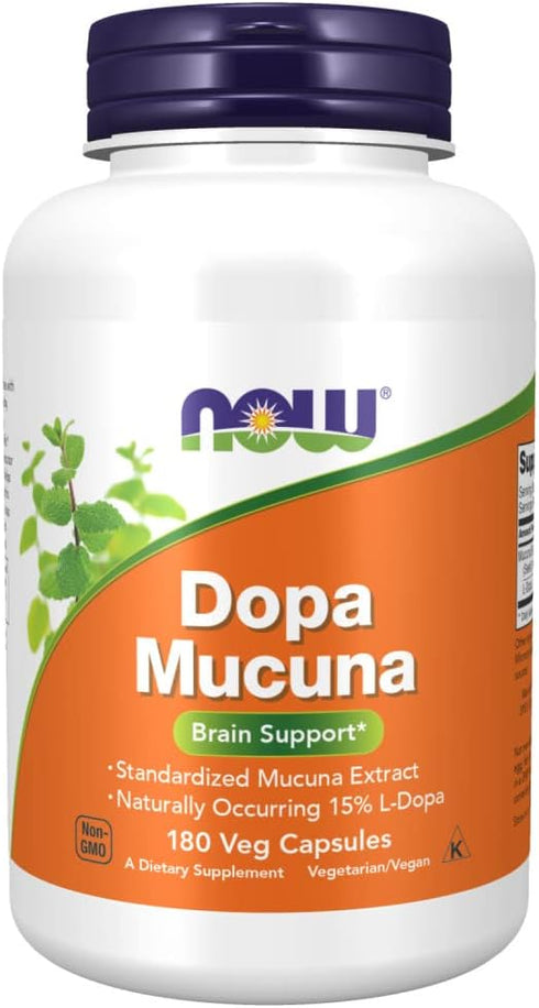 NOW Supplements, DOPA Mucuna, Standardized Mucuna Extract with Naturally Occurring 15% L-Dopa, 180 Veg Capsules...