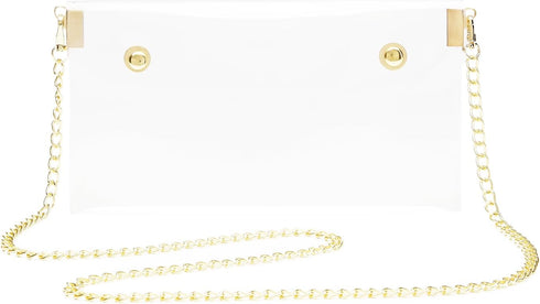 Women's Clear Crossbody Bag Transparent Shoulder Clutch Handbag with Chain...