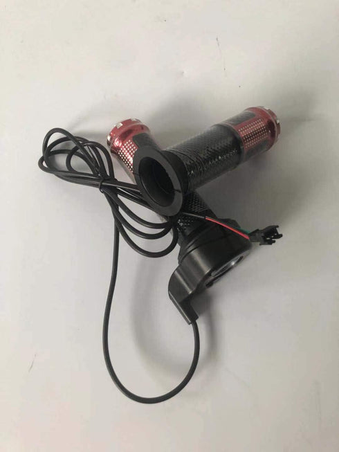 Style Universal Voltage Red Twist Throttle, 24V 36V 48V 3 Wire Twist Throttle Hand Grip for Electirc Scooter Bike, for E-Bike DIY Conversion Kit P...