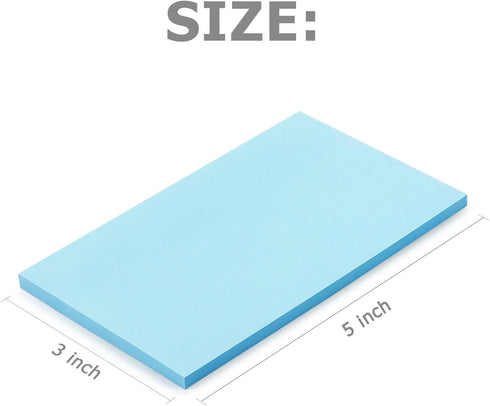 Sticky Notes 3x5 inch Bright Colors Self-Stick Pads 8 Pads/Pack 50 Sheets/Pad Total 400 Sheets...
