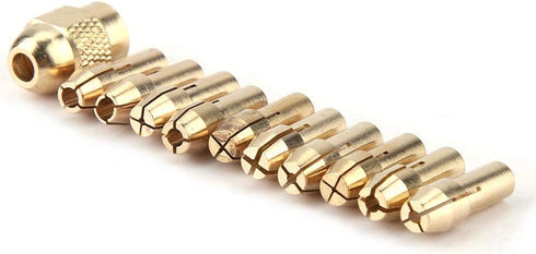 11pcs 4-jaw Copper Drill Chuck Collet Set for Mini Electric Grinder Rotate Tool 0.5-3.2mm Rotating Tool Accessories with Collet Cap...