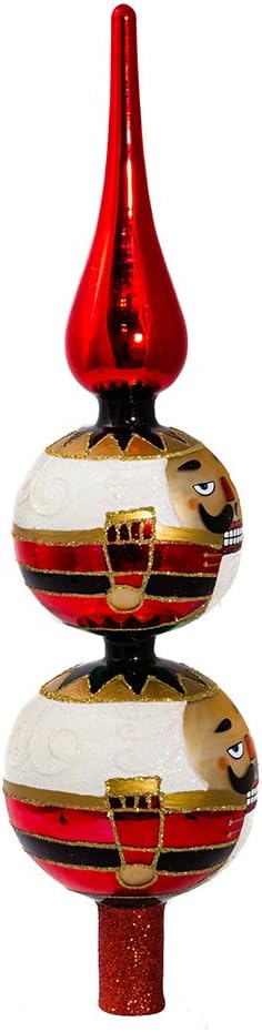 Kurt Adler Glass Nutcracker Treetop, 13-Inch...