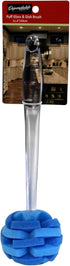 Soft Touch Kitchen Glassware Multi-Purpose Sponge Puff Dish Brush 11.5" with Clear and Comfortable Ergonomic Handle (1)...
