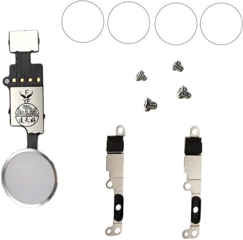 Home Button Key Fingerprint Repair Return Fixed Kits Set Replacement for iPhone 7/7 Plus and iPhone 8/8 Plus (Silver)...