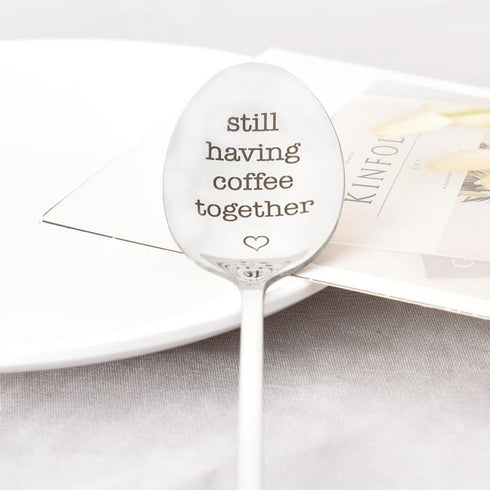 Coffee Spoon Gifts for Girlfriend Boyfriend Husband Wife Friends Christmas Birthday Gifts for Women Men Funny Still Having Coffee Together Spoon f...