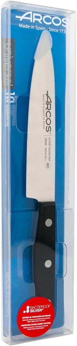 Arcos Chef Knife 6 Inch Stainless Steel. Cooking Knife to Cut and Peel Small Food. Ergonomic Polyoxymethylene Handle and 150mm Blade. Series Unive...
