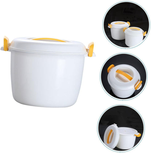Rice Cooker Non- Stick Cooking Pot Microwave Rice Pot Spaghetti Microwave Cooker Kitchen Microwave Steamer Microwave Rice Cooking Soup Bowl Mug Of...