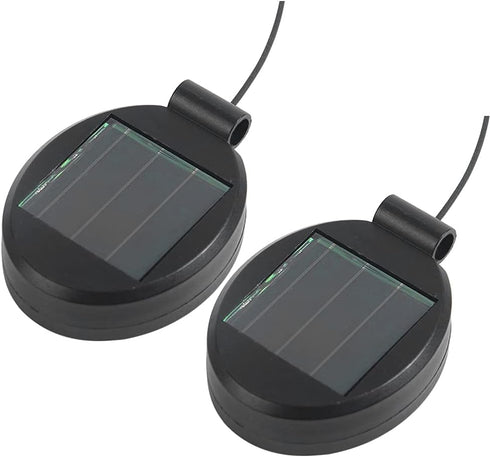 2 Pack Solar Light Replacement Top Part Panel for Outdoor Hanging Lanterns - Solar Lantern Lamp Led Replacement Top Battery Box for Garden Patio W...