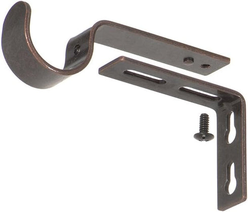Ivilon Adjustable Brackets for Curtain Rods - for 1 or 1 1/8 Inch Rods. Set of 2 - Oil Rubbed Bronze...