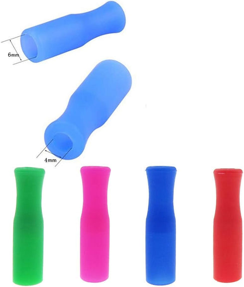 Colorful Stainless Steel Straws, 4pcs Ultra Long 12" Reusable Rainbow Color Drinking Straws with Silicone Tips and Cleaning Brush...