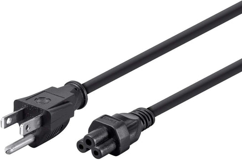 Monoprice Power Cord - NEMA 5-15P to IEC-320-C5, 18AWG, 7A/125V, SVT, 3-Prong, 6ft, Black...