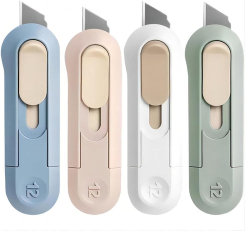 4pcs Utility Knife ?SK5 Retractable Blade Duty Box Cutter Letter Opener, Razor Sharp Cartons Cardboard Cutter Knife Perfect for Paper, Sewing, Cra...