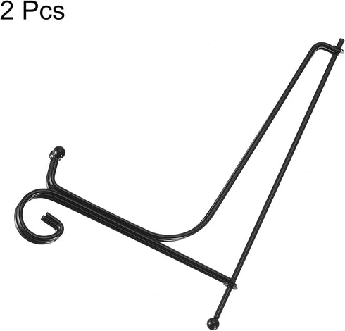 uxcell Plate Stand for Display, 10 Inch 2Pcs Iron Decorative Plate Holder Metal Easel Folding Display Stand for Photo Picture Frame, Black...