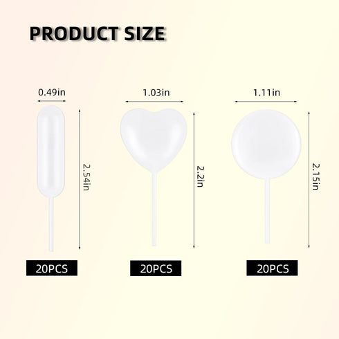 60 Pieces Cupcake Pipettes Plastic Pipettes Squeeze for Strawberries Chocolate 4ml Plastic Transfer Pipettes Liquid Pipettes Dropper Disposable Cu...