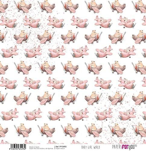 Papers For You - Vellum Scrapbooking Paper Kit | "Baby Girl World" Collection | Includes 6 Single Sided Vegetable Papers with Different Designs | ...