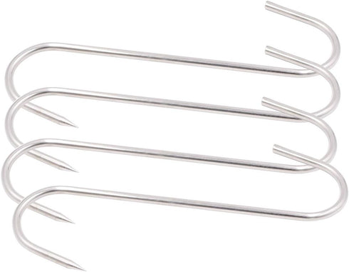 Meat Hooks 6 Inch 4mm S-Hook Stainless Steel Meat Processing Butcher Hook Pot Hooks (6 Inch)...