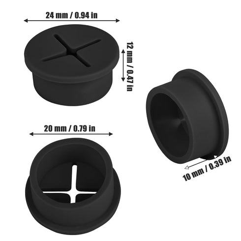 12 Pcs Cable Cord Grommet Silicone Cable Grommet 3/4" Wire Hole Cover Cable Management Wire Organizer Cable Pass Through Desk Grommet for Table, C...