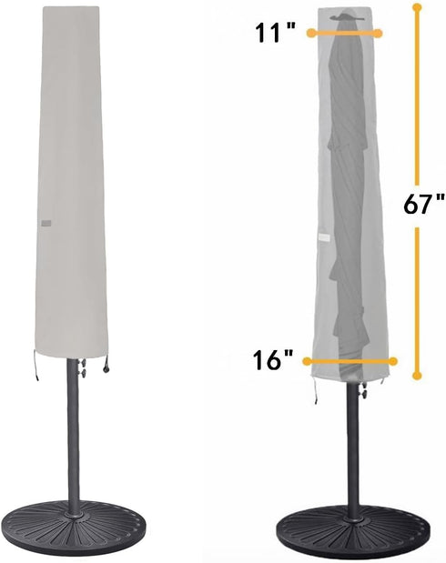 Patio Umbrella Cover for 6ft to 9ft Patio Umbrellas, Waterproof and Durable Market Umbrella Cover with Zipper and Rod...