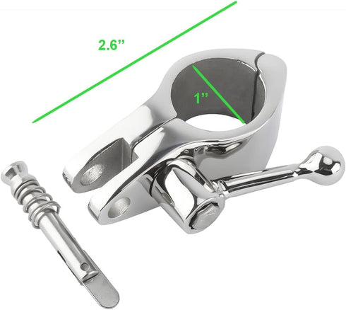 Bimini Top Rail Mounts Hinge 1 Inch w/Boat Pin Quick Release Bimini Top Hardware Stainless Steel Pair...