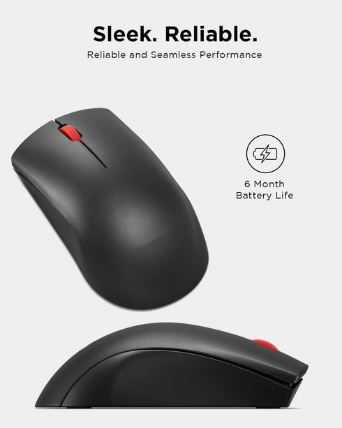 Lenovo Wireless Mouse (WL150) - 2.4G Nano USB-A Ambidextrous Ergonomic Mouse – 3-Million Clicks, 1,000 DPI – Portable Compact Cordless Design - Co...