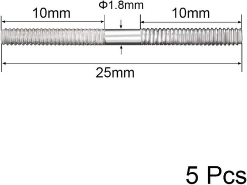 uxcell M2x25mm Pushrod Connector Stainless Steel Rod Linkage,for RC Boat,Car,Airplane,Helicopter,5pcs...
