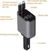 Retractable Car Charger, 4 in 1 Fast Charge Car Phone Charger Adapter 100W, Retractable Cables(2.6ft) for iPhone & Type-C, Cigarette Lighter Adapt...