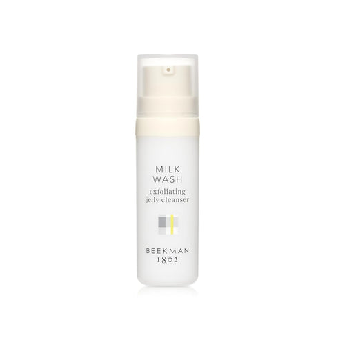 Beekman 1802 Milk Wash Exfoliating Jelly Cleanser - With Goat Milk + 100% Natural AHAs & BHAs - Dissolves Makeup, Helps Control Oil & Gently Exfol...