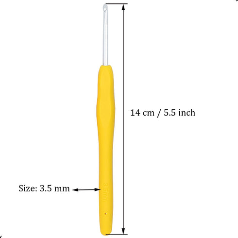 6Pcs 3.5mm Crochet Hooks Ergonomic Soft Grip Rubber Handle Aluminum Hook Knitting Needles US Size E (Size 4) for DIY Yarn Craft,Nice Gift for Wome...