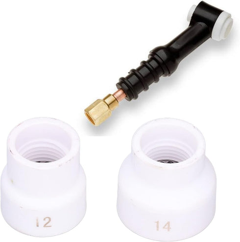 2Pcs TIG Welding Cup Welding Torch Cup Ceramic Nozzle Accessory Kit for WP9/17/18/20/25/26 (White)...
