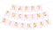 Sscon Happy Birthday Bunting Banner Funny Birthday Party Decorations with Shiny Gold Letters Party Supplies Pink...