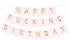 Sscon Happy Birthday Bunting Banner Funny Birthday Party Decorations with Shiny Gold Letters Party Supplies Pink...
