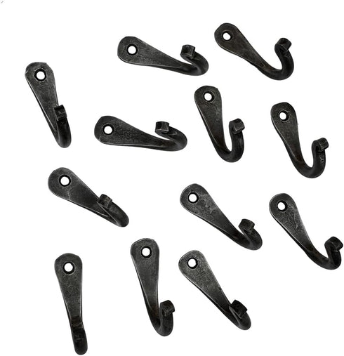 Hand Forged Metal Wall Hook Set of 12 Pcs Wrought Iron Handmade Hook for Plant & Mug Farmhouse Coat Hook Rack Heavy Duty Kitchen Utensils Hook Rac...