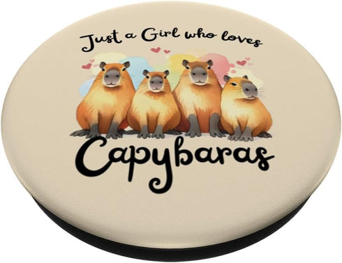 Cute Just a Girl Who Loves Capybaras Capybara lover PopSockets Standard PopGrip...