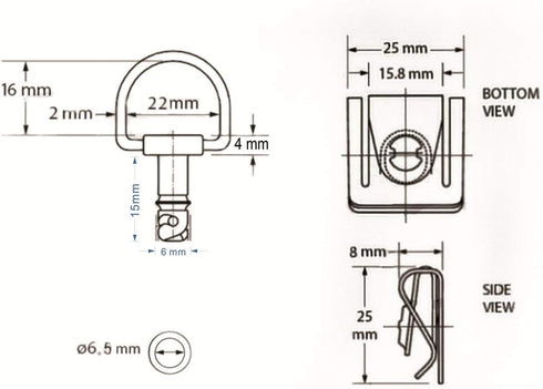 HTTMT MT278-CD 15mm Chrome Quick Release Fasteners Fairing Bolts Studs Quarter Turn + Clips...