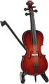 Dselvgvu Wooden Miniature Cello with Stand,Bow and Case Mini Musical Instrument Miniature Dollhouse Model Home Decoration (3.94"x1.38"x0.43")...