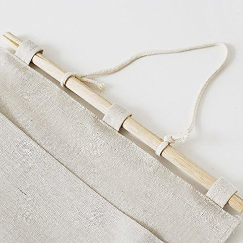 Co-link Linen/Cotton Fabric Wall Door Cloth Hanging Storage Pockets Books Organizational Back to School Office Bedroom kitchen rectangle Home Orga...