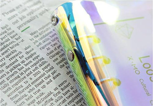 Index Tabs for A5/A6 6-Holes Cover Round Ring View Binder File Folder Loose Leaf Sheet Protectors Binder Cover Protector (Laser Cover, A5/21cm*15c...